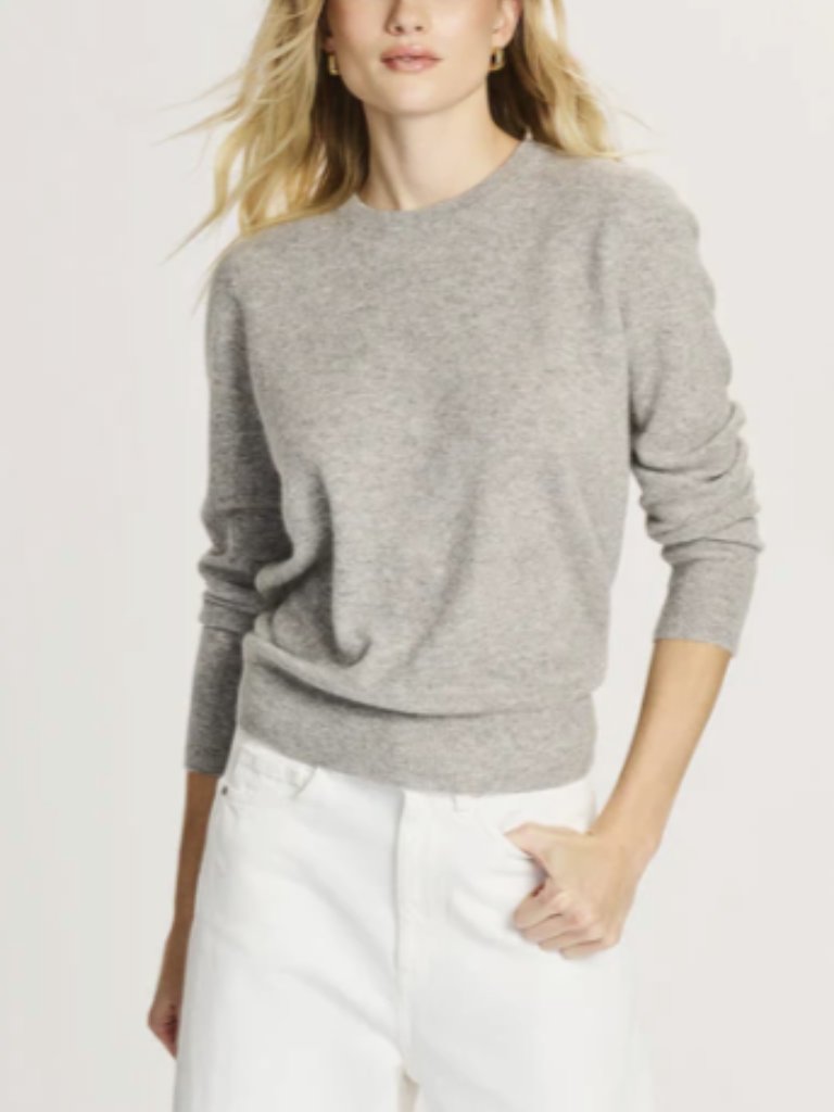 Naadam The Original Cashmere Sweater Women's Cement Heather Grey Crewneck Large